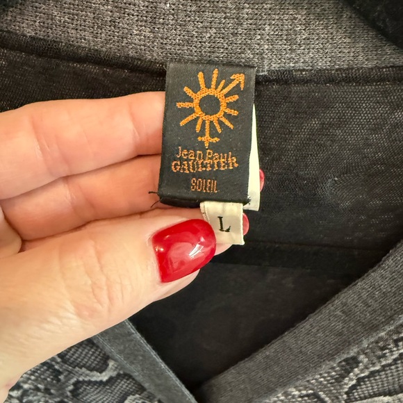 Jean Paul Gaultier Gray Cardigan with Snake Print - Picture 3 of 6